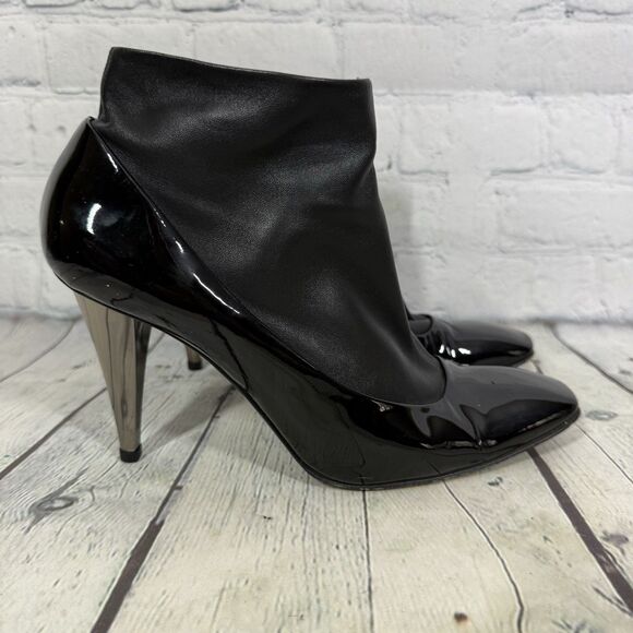 Giuseppe Zanotti Ankle Black Boots Leather Square Toe Heeled Women EU 41 Punk